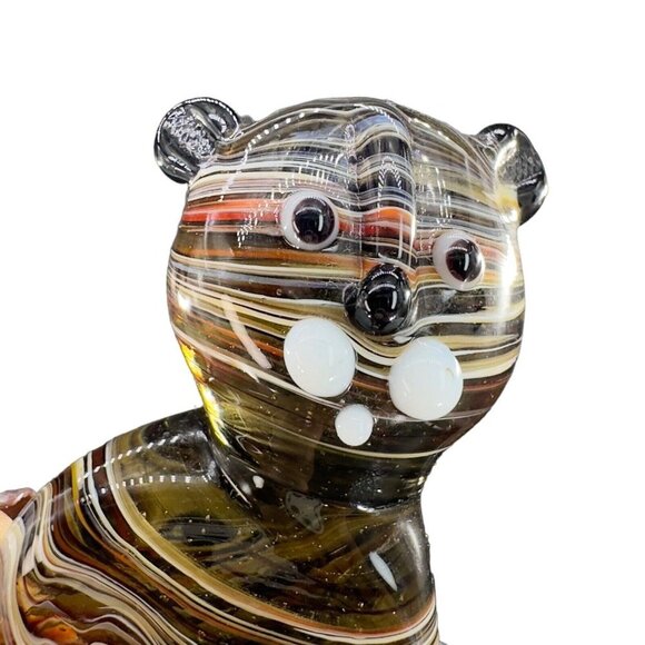 Venetian Slag Art Glass Small Figurine Bear Animal Dog Delicate Glass Figurine - Picture 5 of 16